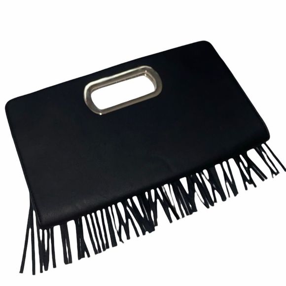 Cato Black Fringe clutch - Picture 3 of 7